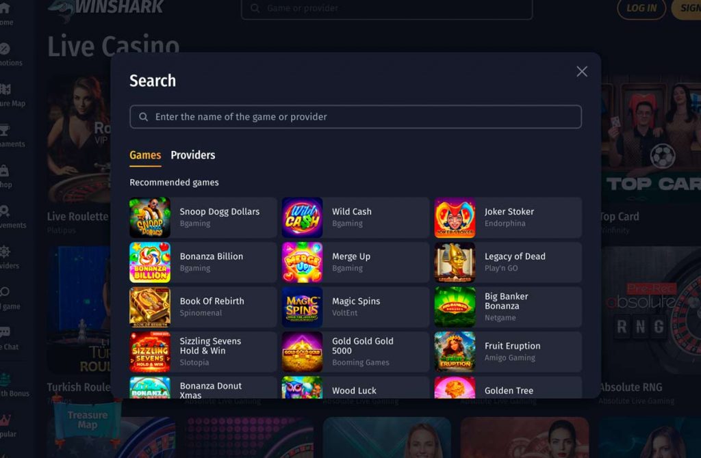 Winshark search games